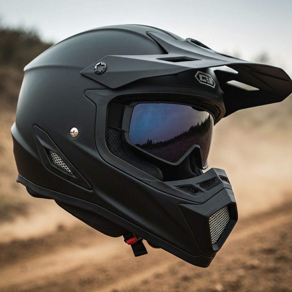 Casco Cross Negro Mate